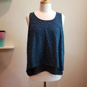 Dark green two layer top